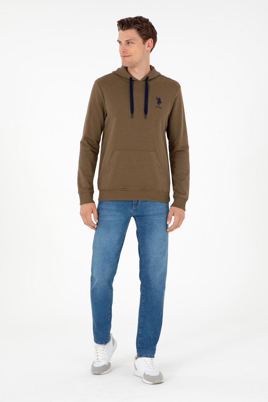 Мужской базовый свитшот цвета хаки Неожиданная скидка в корзине - U.s. polo assn фото 4