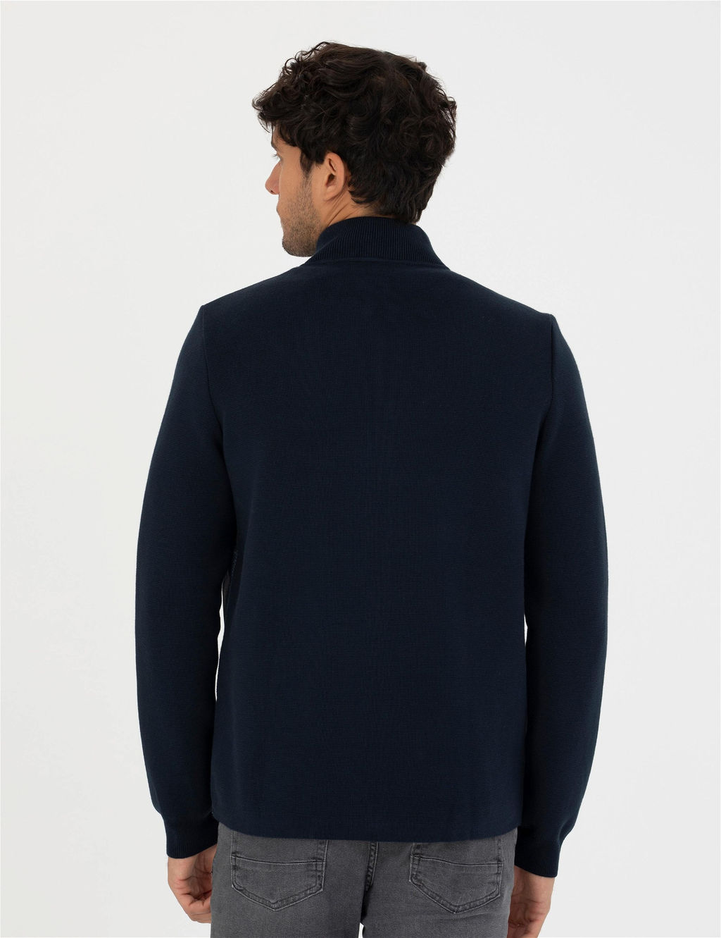 Lacivert Slim Fit Fermuarl_ Triko H_rka - Pierre cardin фото 5