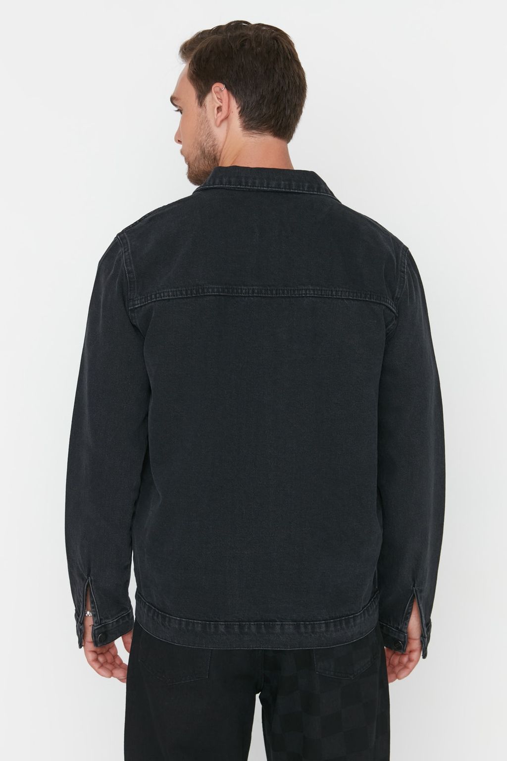 TRENDYOL MAN Antrasit Regular Fit Nervurlu Denim Kot Ceket TMNSS21CE0169 - Trendyolmilla фото 4