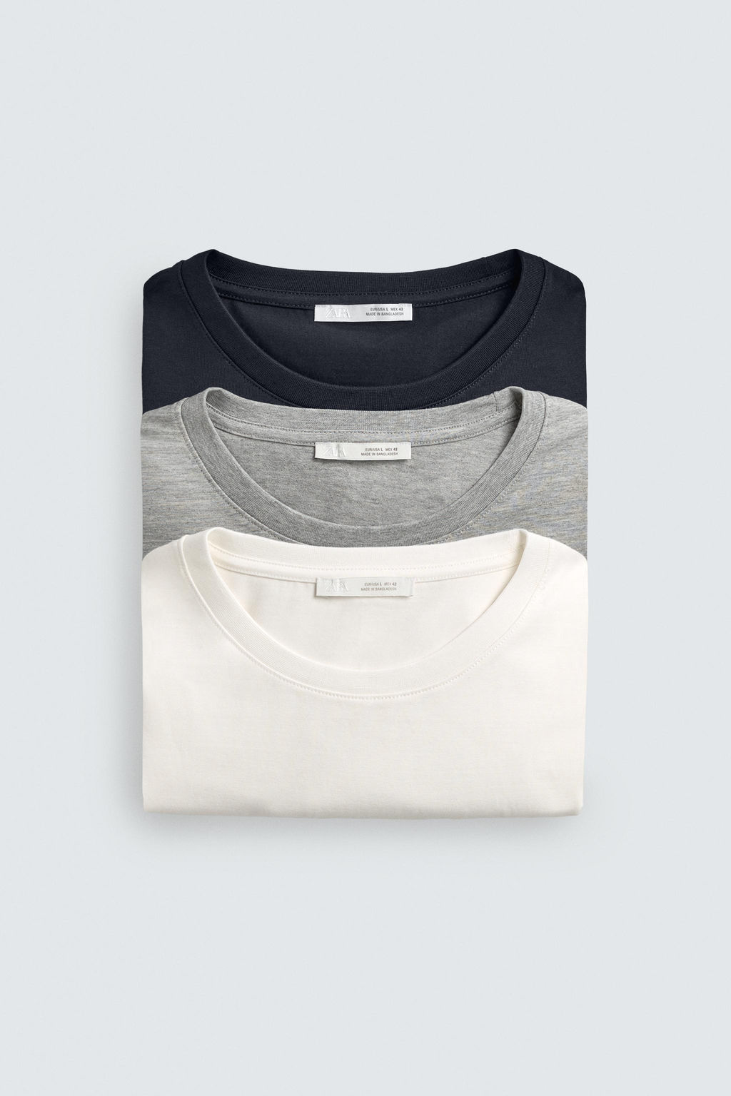 PACK 3 CAMISETA MEDIUM WEIGHT B?SICA / varios - Zara фото 3