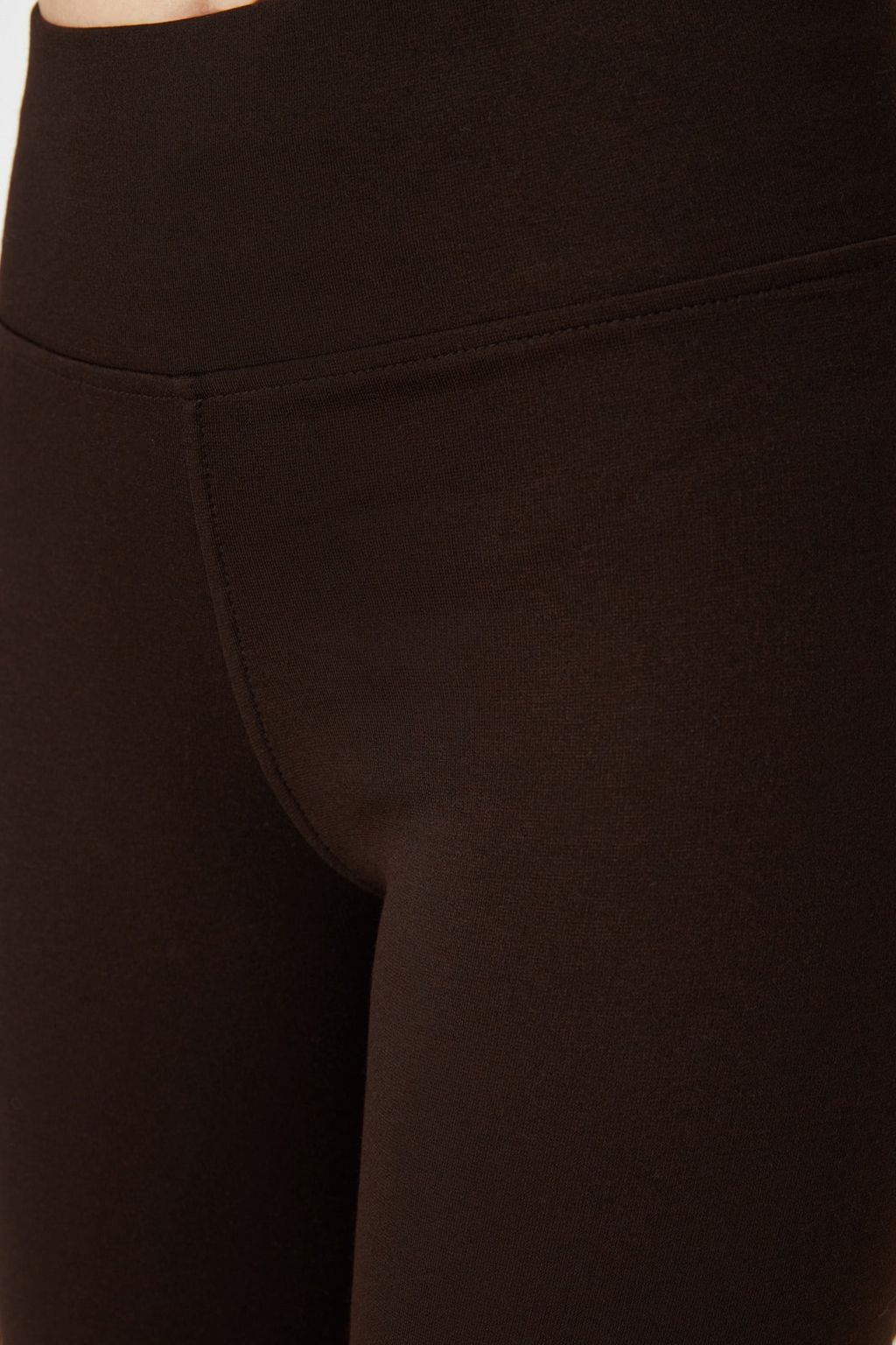 Siyah Yuksek Bel Basic Beli Lastikli Interlok Orme Tayt TWOAW20TA0047 - Trendyolmilla фото 12