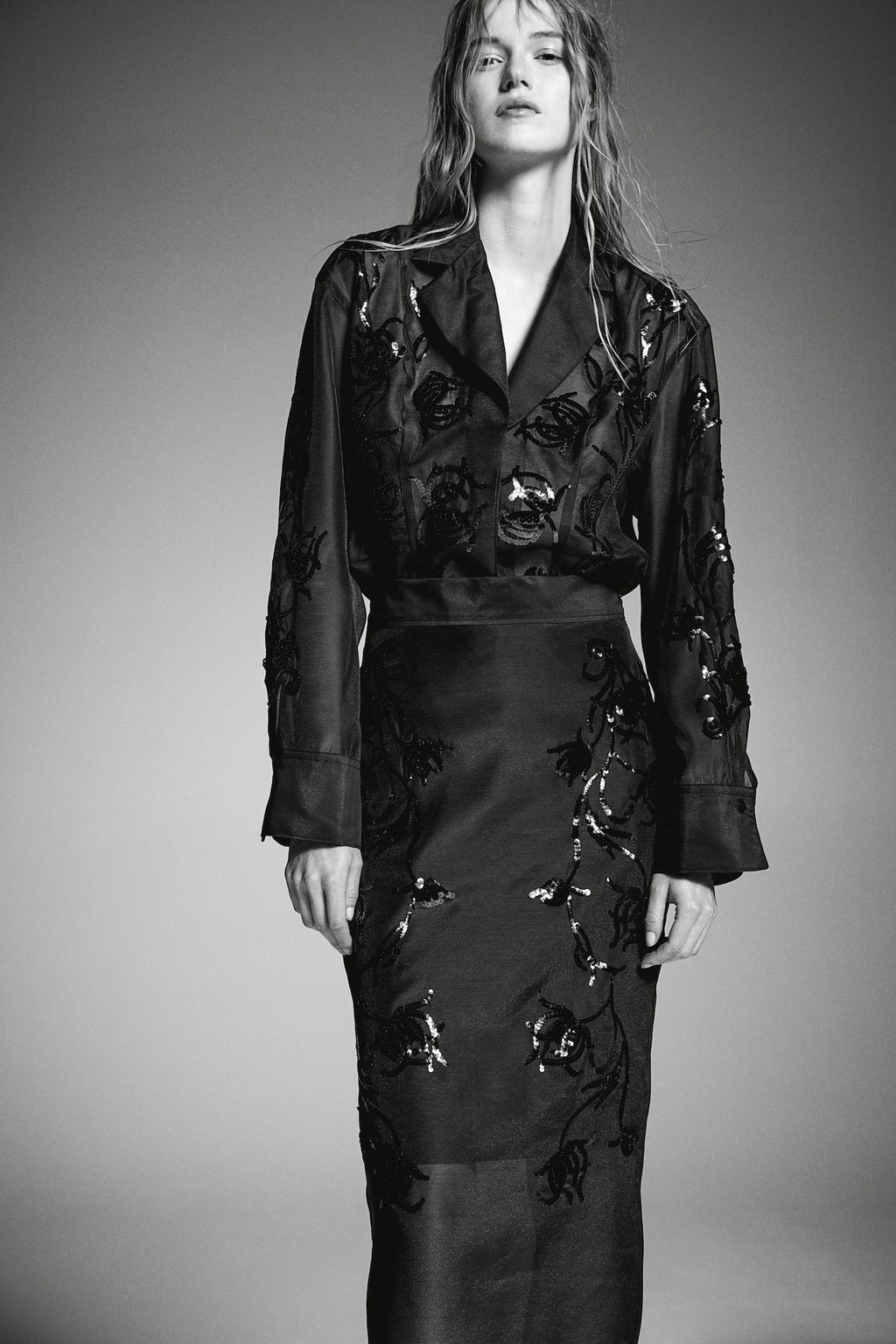 Falda de organza con lentejuelas - H&m фото 3