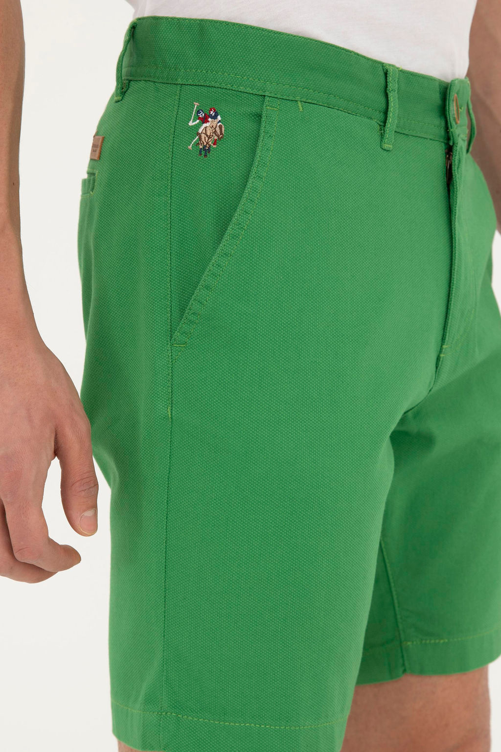 Мужские зеленые тканые шорты - U.s. polo assn фото 12