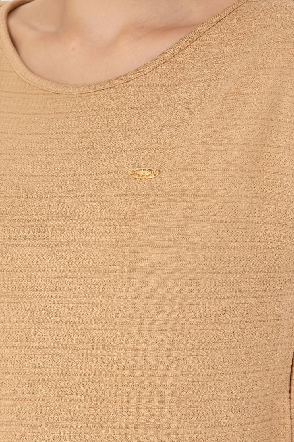 Женская футболка светло-коричневого цвета с круглым вырезом Неожиданная скидка в корзине - U.s. polo assn фото 7