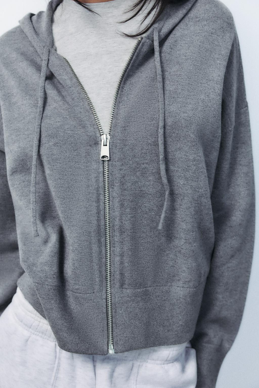 KNIT CARDIGAN WITH HOOD - Zara фото 3