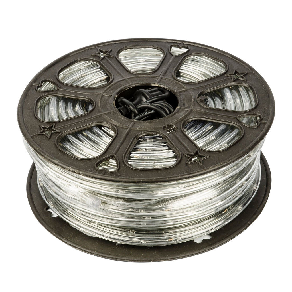 ULD-D50 50M/С08 IP44 WARM WHITE Гирлянда светодиодная Дюралайт, 50м. С контроллером. Теплый белый свет. Провод белый. ТМ Uniel