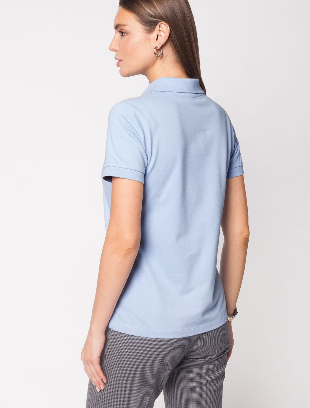 Футболка-поло из трикотажа пике с эластаном. - Vilatte фото 4