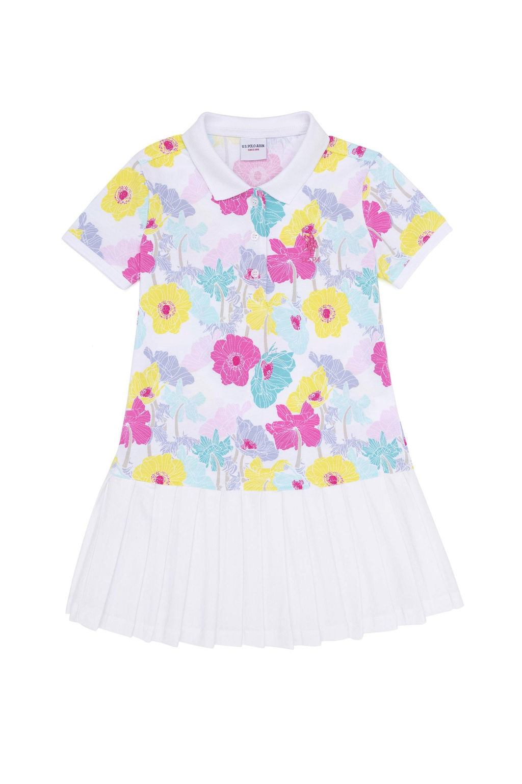 Белое трикотажное платье для девочки Неожиданная скидка в корзине - U.s. polo assn фото 2