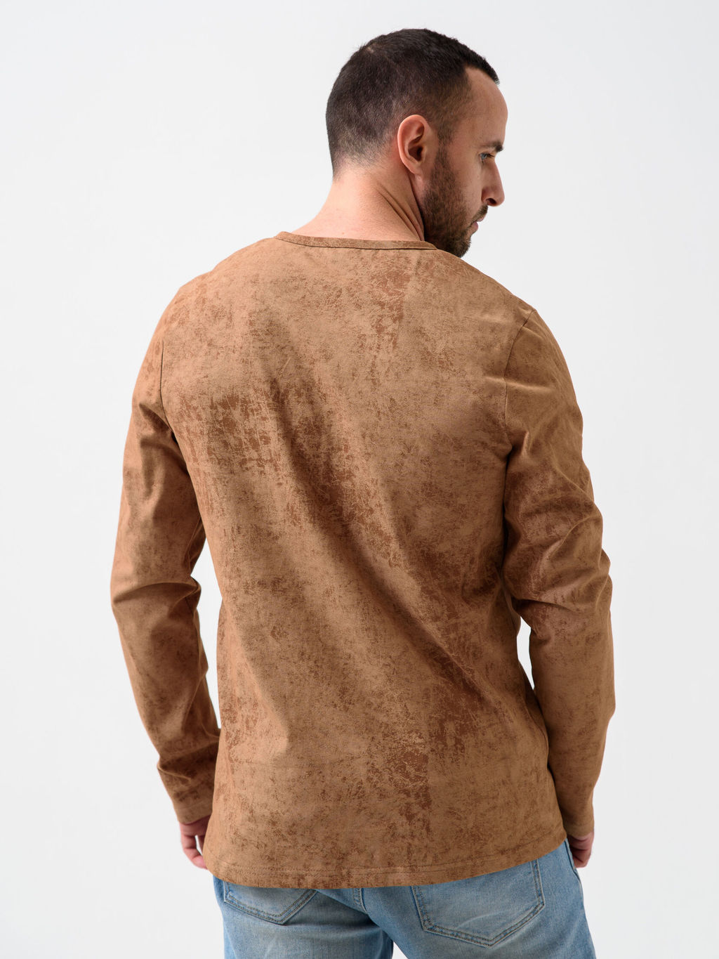 Лонгслив эффект варенки 100% ХЛОПОК- Путешествие - Оптима фото 2