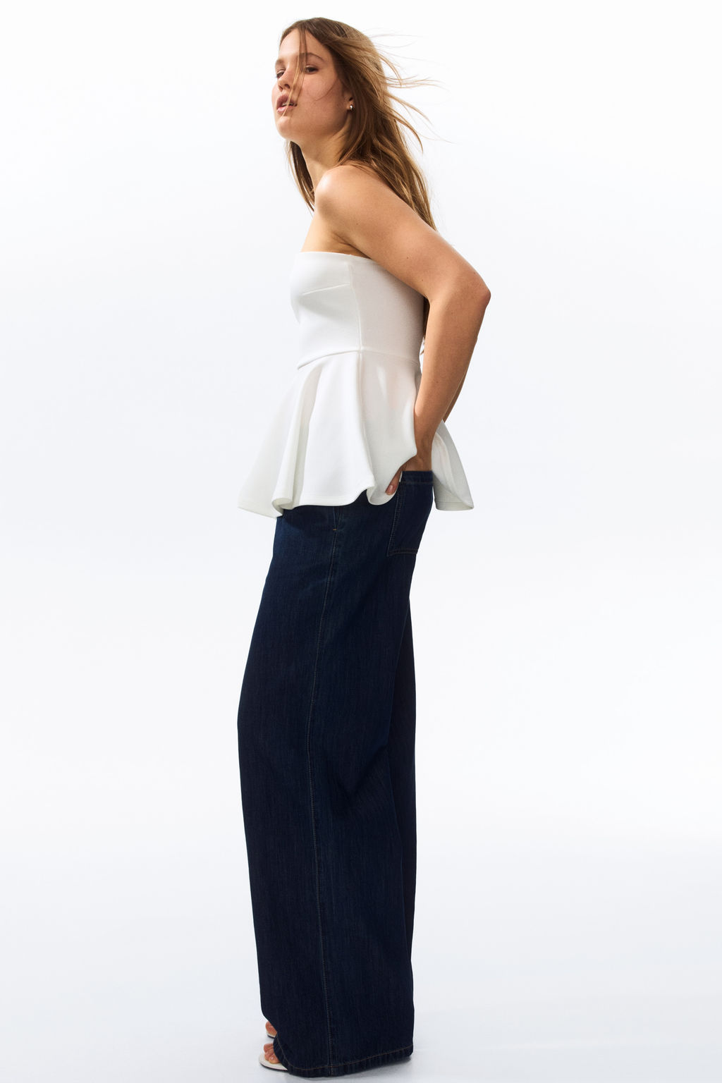 Pantal?n denim con cintura el?stica - H&m фото 6