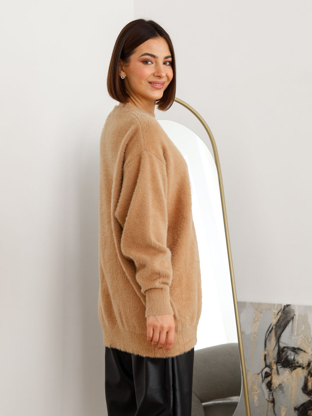 Джемпер вязаный женский SOFT, капучино - Inzibe фото 7