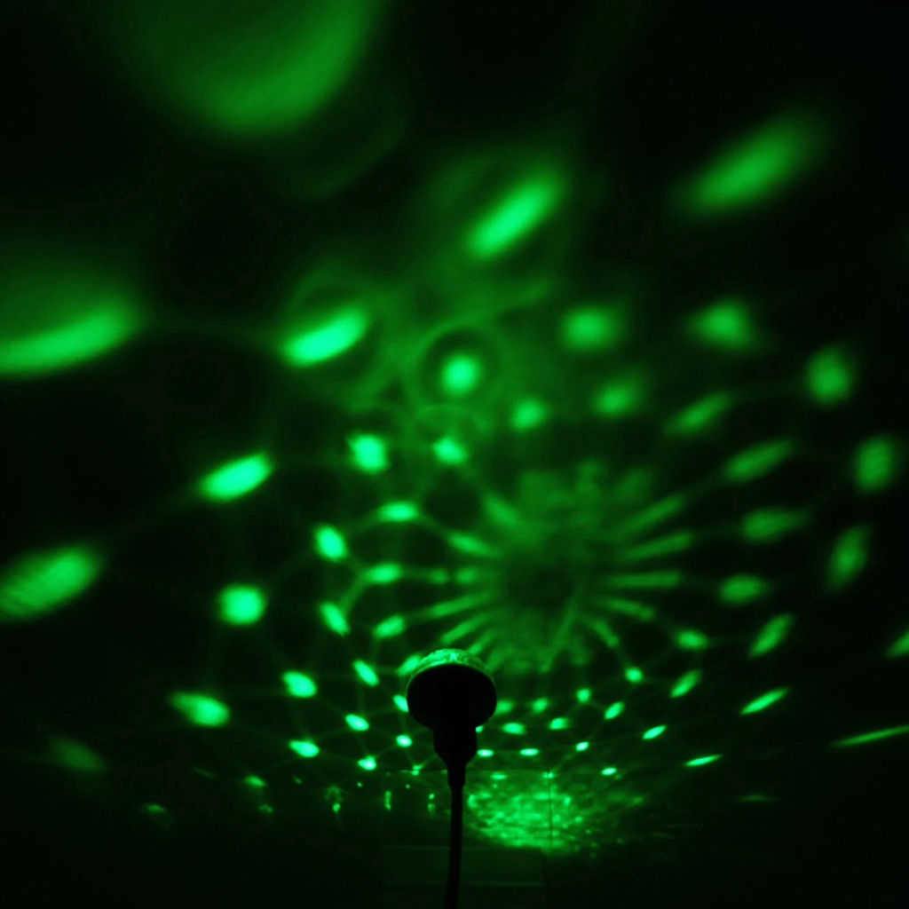 Цена за 2шт. Диско-шар mini "Каледоскоп", LED (красный, зеленый, синий), переходник Micro USB