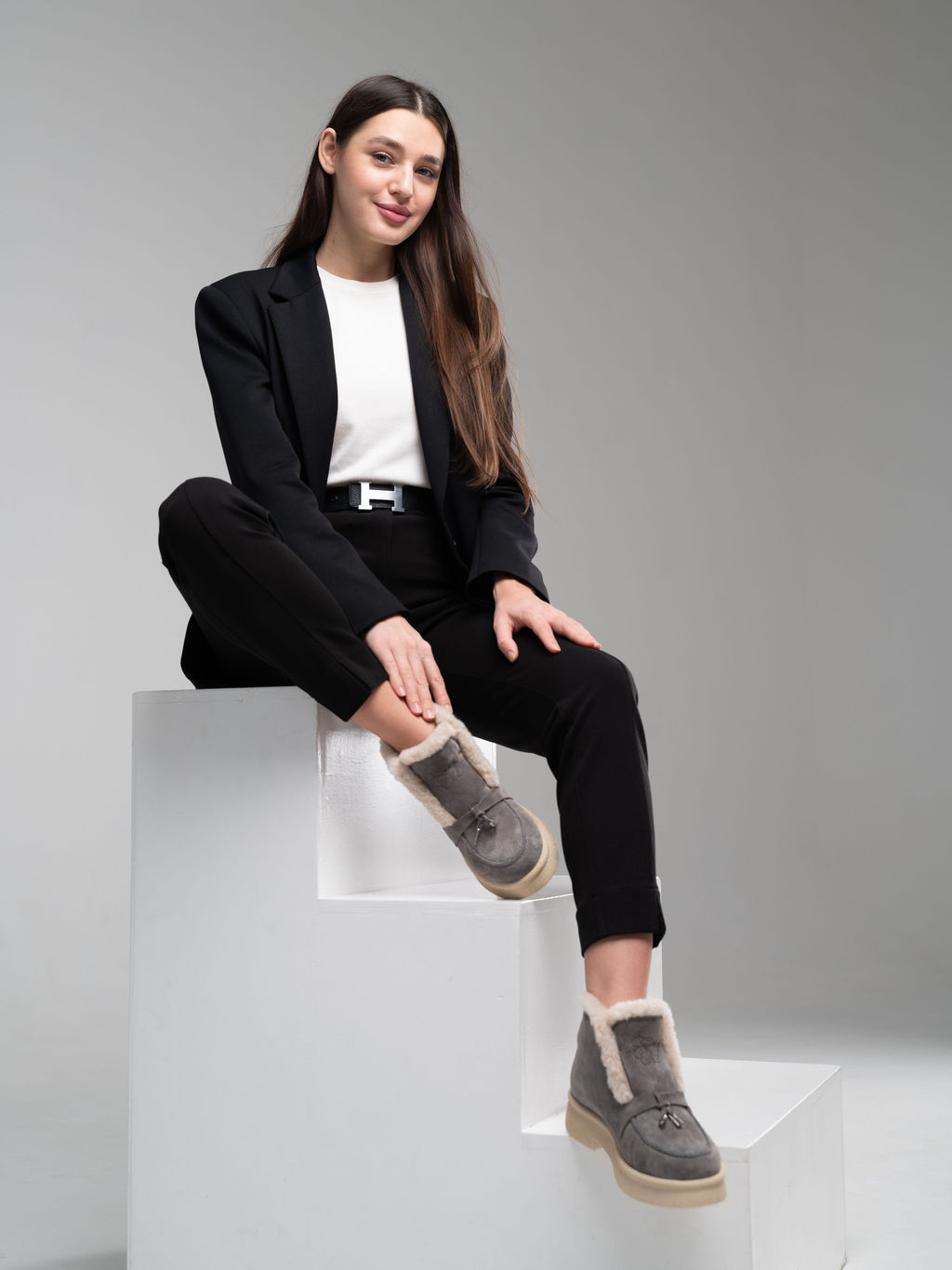 Ботинки EDART 307.florida be. серый замок замша/шерсть - Ed'art фото 7