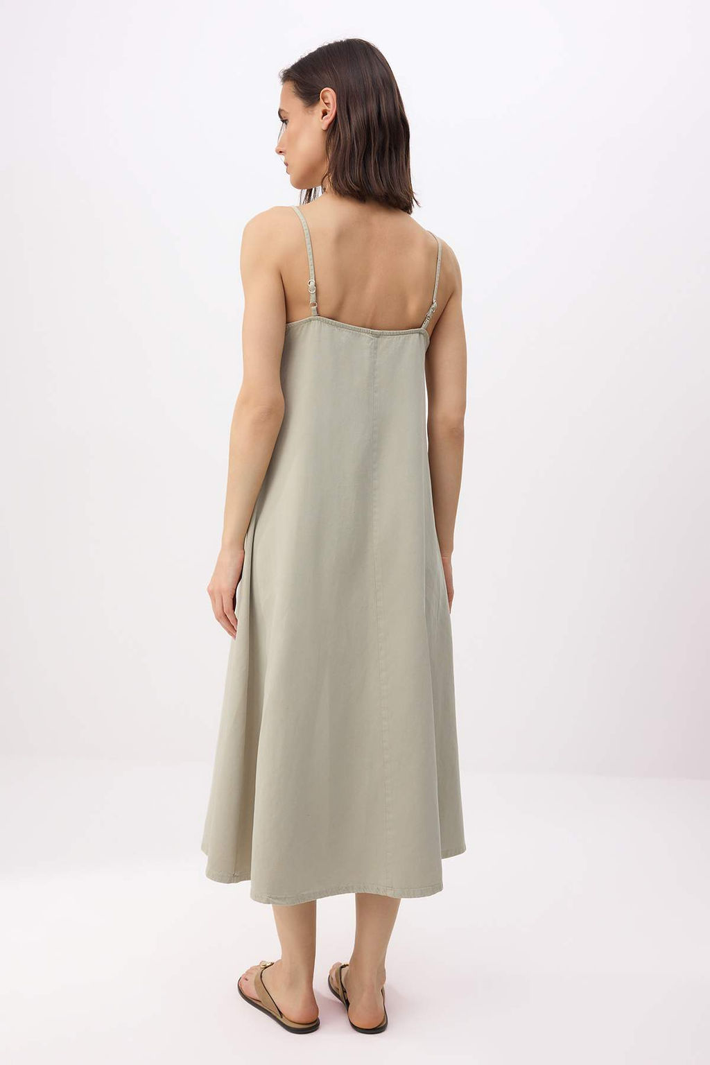 Mint Duz Midi Denim Elbise TWOSS25EL00859