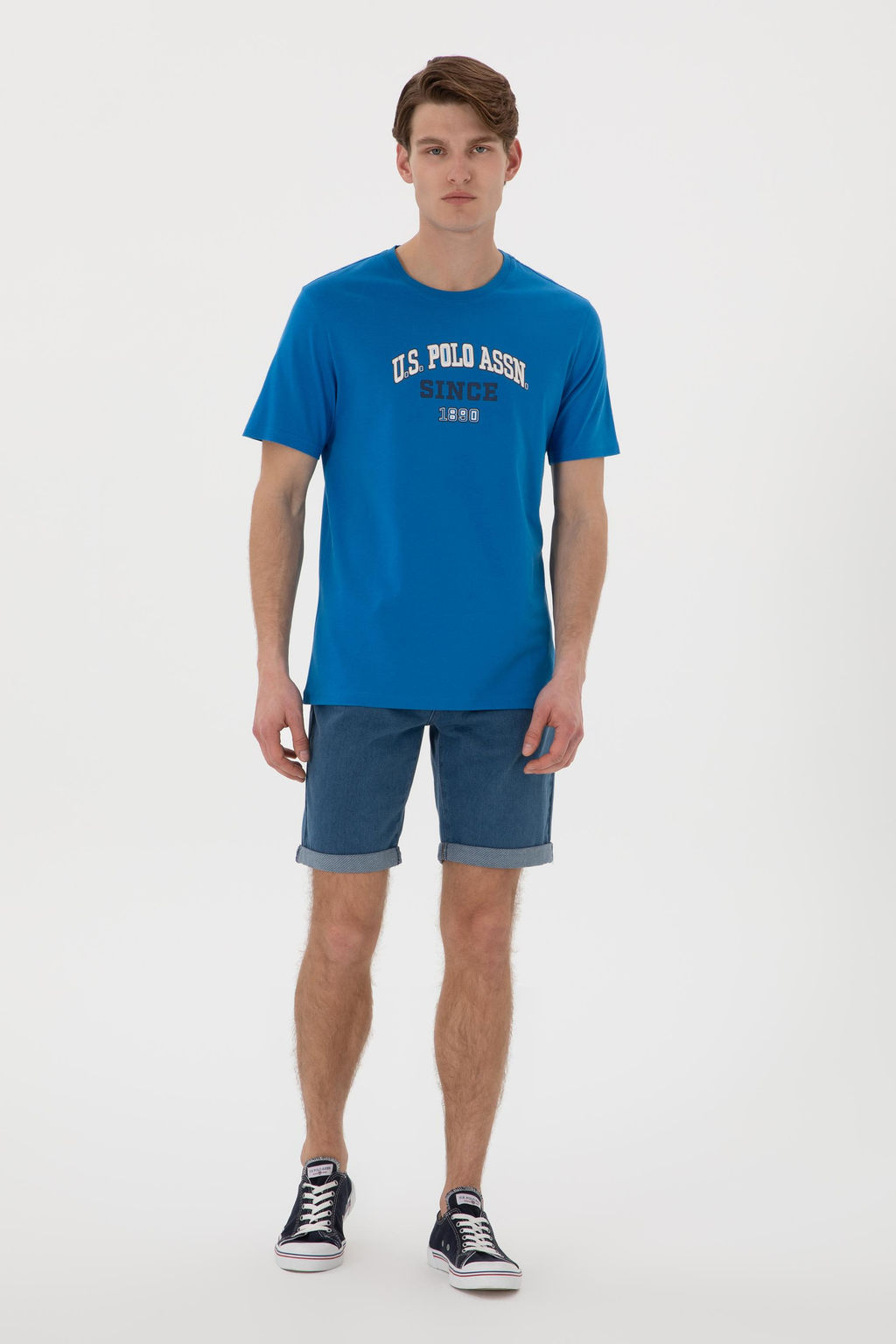 Erkek Regular Fit Bisiklet Yaka Kobalt Mavi Ti__rt Sepette S_rpriz _ndirim - U.s. polo assn фото 4