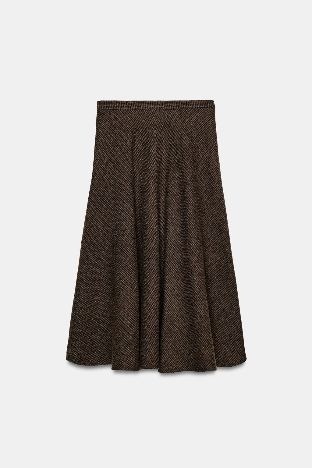 ZW COLLECTION WOOL HOUNDSTOOTH LAYERED SKIRT - Zara фото 7