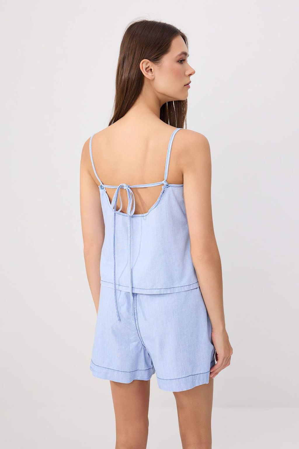 A__k Mavi Ask_l_ Crop Denim Bluz TWOSS26BZ00831