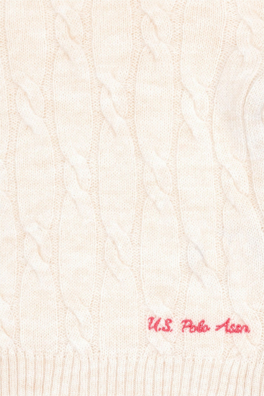 Кремовый меланжевый свитер для девочки - U.s. polo assn фото 4