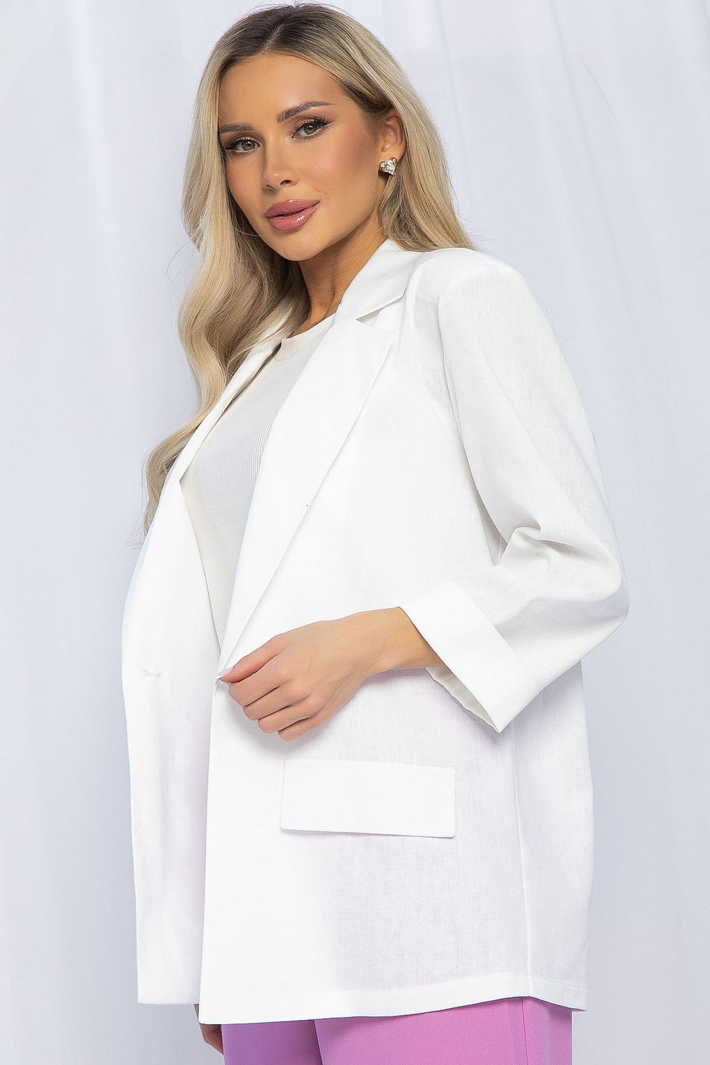 Пиджак льняной Мэрлин (белый) Б13254-7М