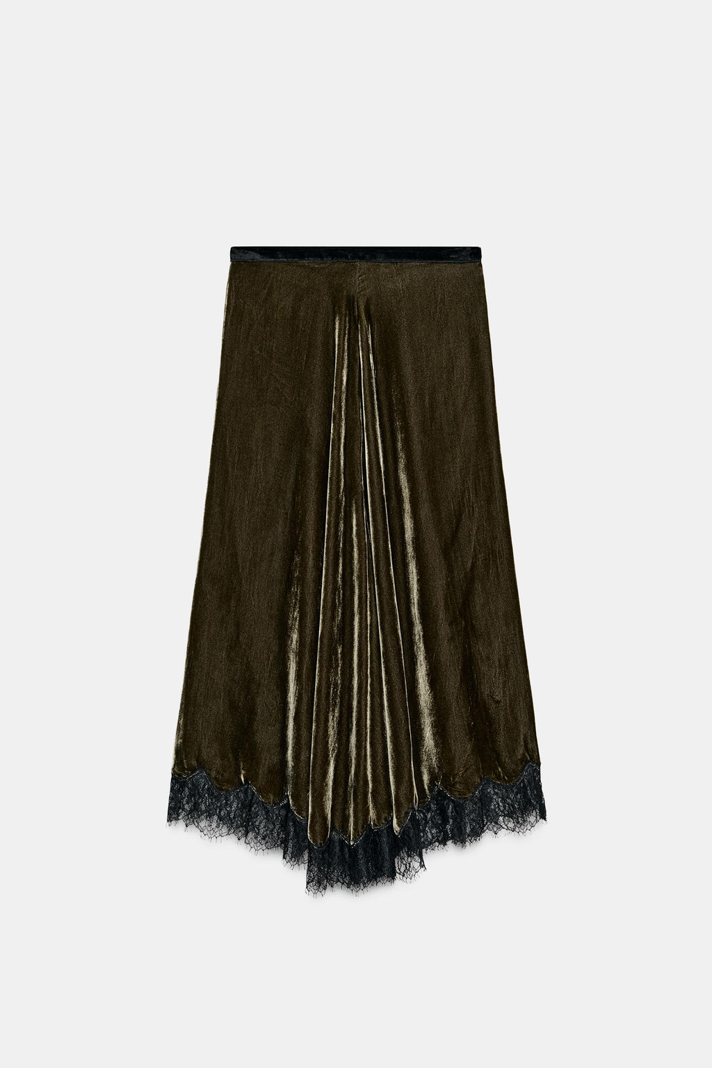 ZW COLLECTION LIMITED EDITION LACE VELVET SKIRT - Zara фото 4