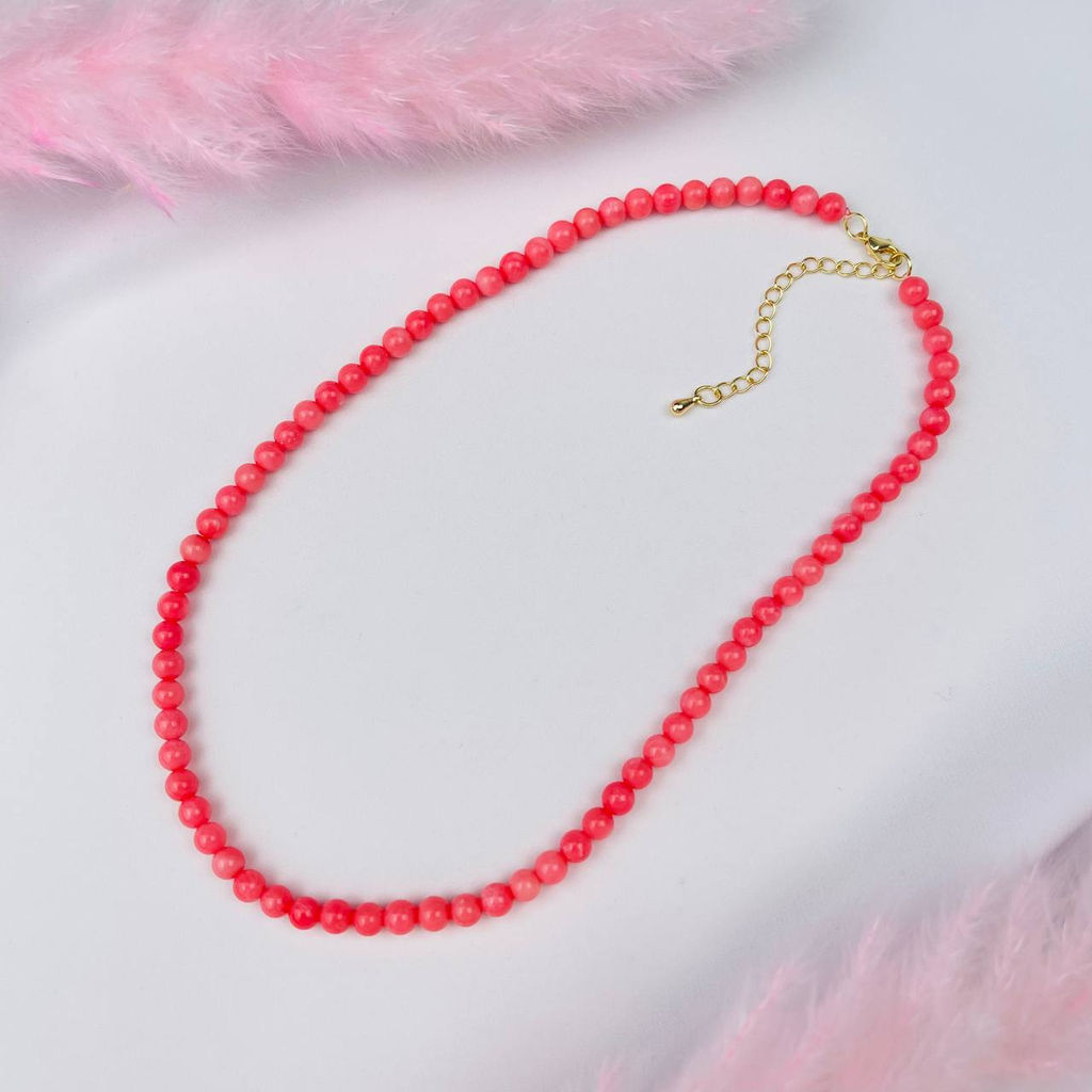 Колье из розового Коралла 42 см +