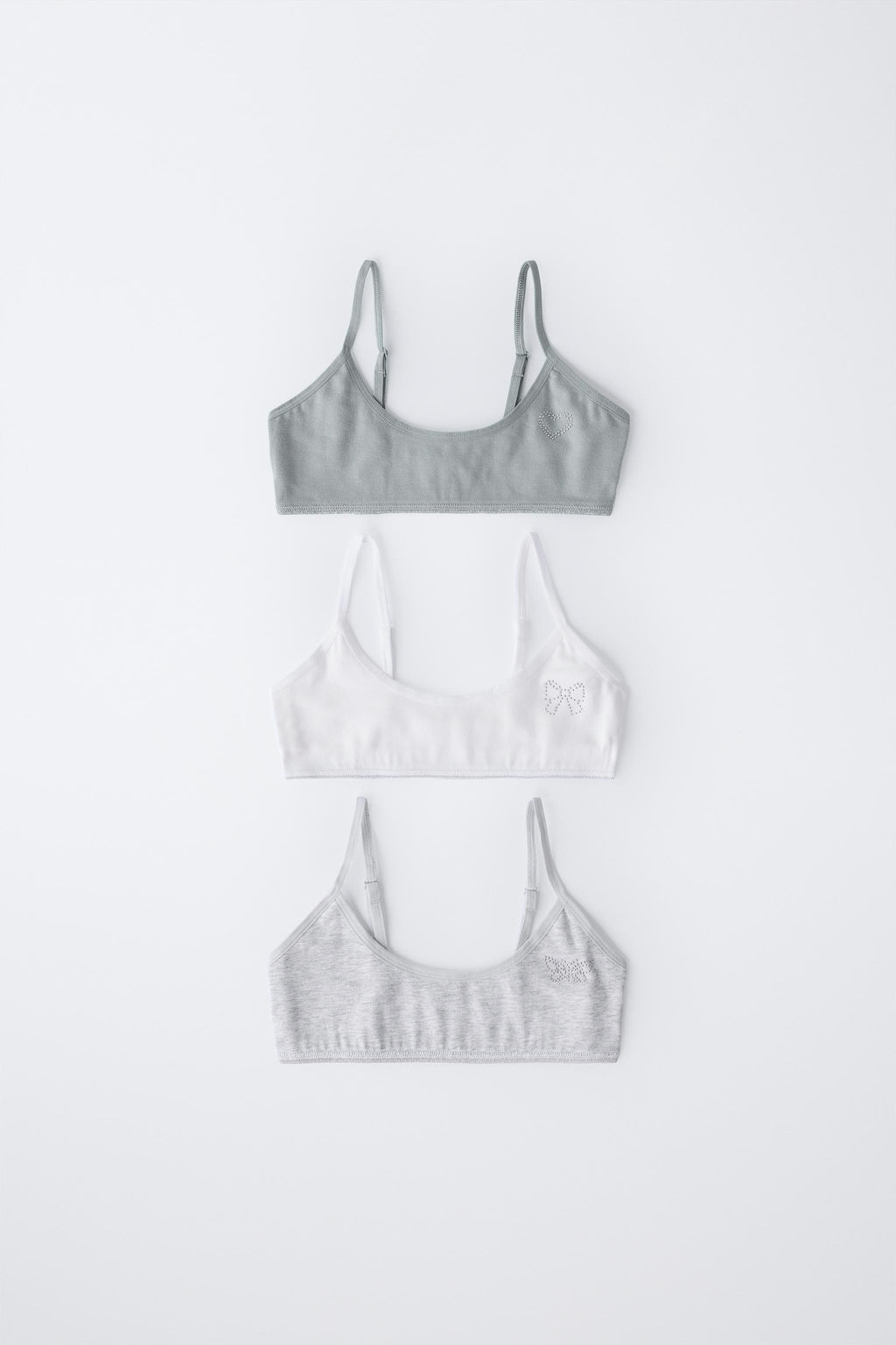 AGES 9-14 / THREE-PACK OF RHINESTONE SHAPED TOPS