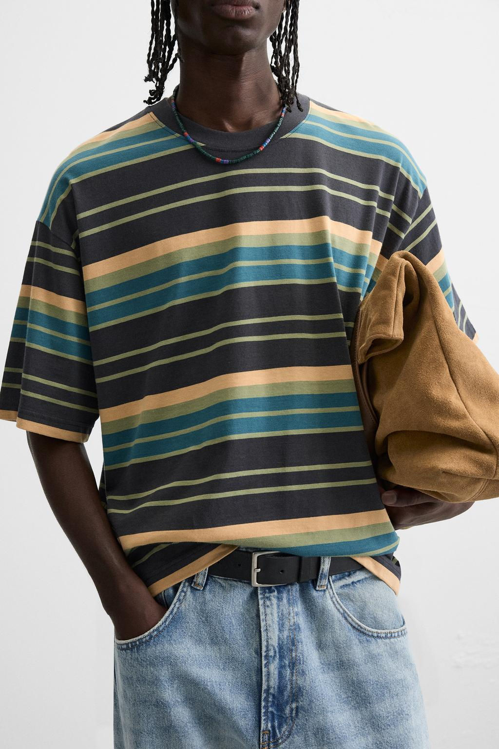 STRIPED JACQUARD T-SHIRT - Zara фото 5
