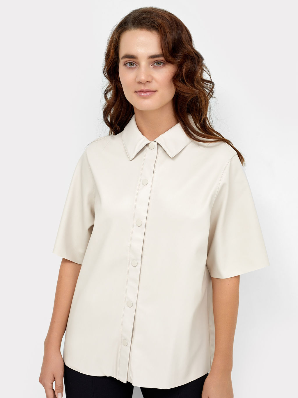 Женский жакет из экокожи молочного цвета молочный 172074 - Mark formelle фото 2