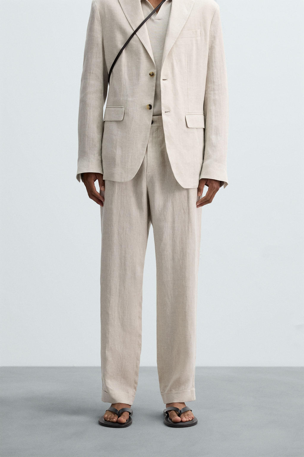 100% LINEN SUIT TROUSERS - Zara фото 12