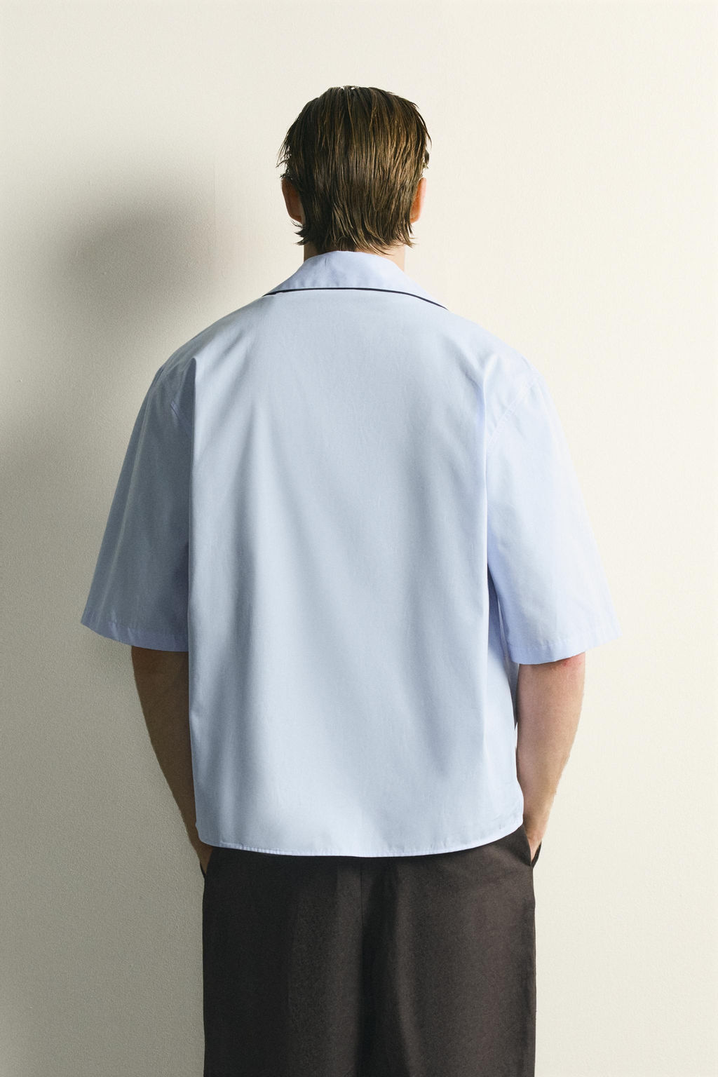 CAMISA RELAXED FIT VIVO CONTRASTE / Azul cielo - Zara фото 3