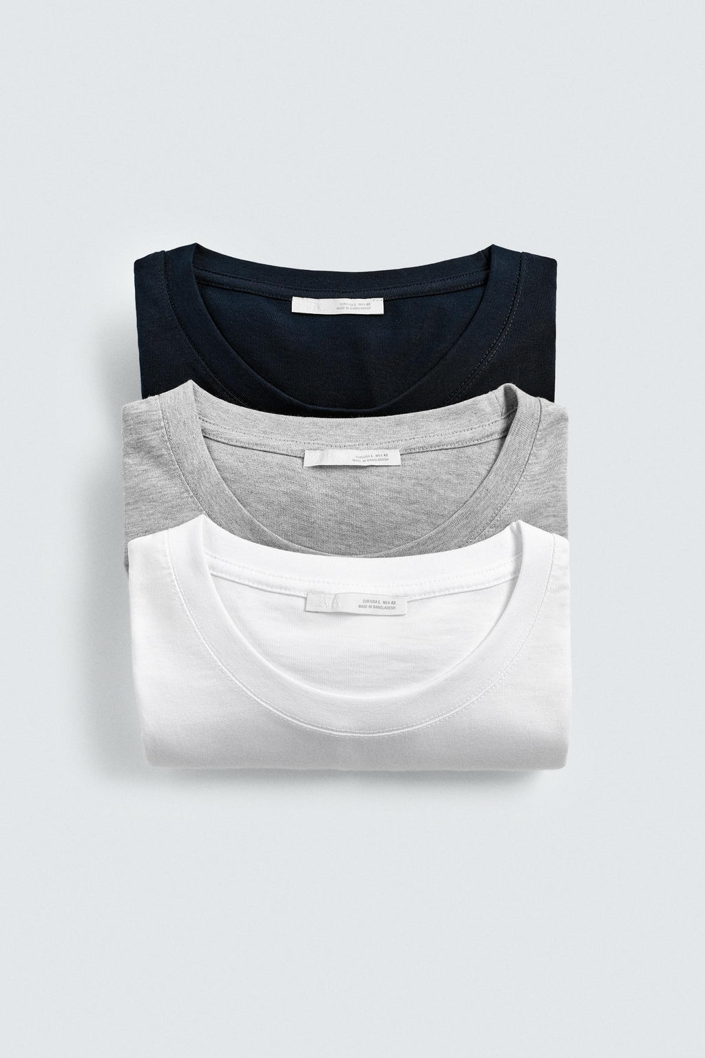 3-PACK OF BASIC MEDIUM WEIGHT T-SHIRTS - Zara фото 3