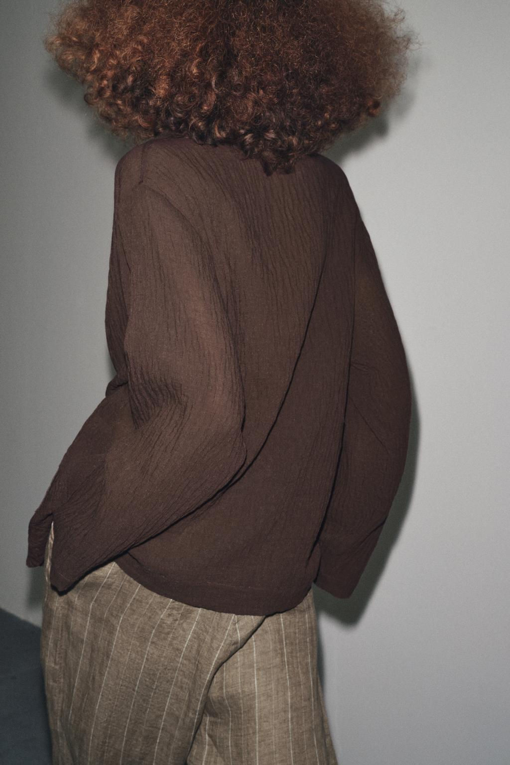 TEXTURED SHIRT WITH VISCOSE - Zara фото 5