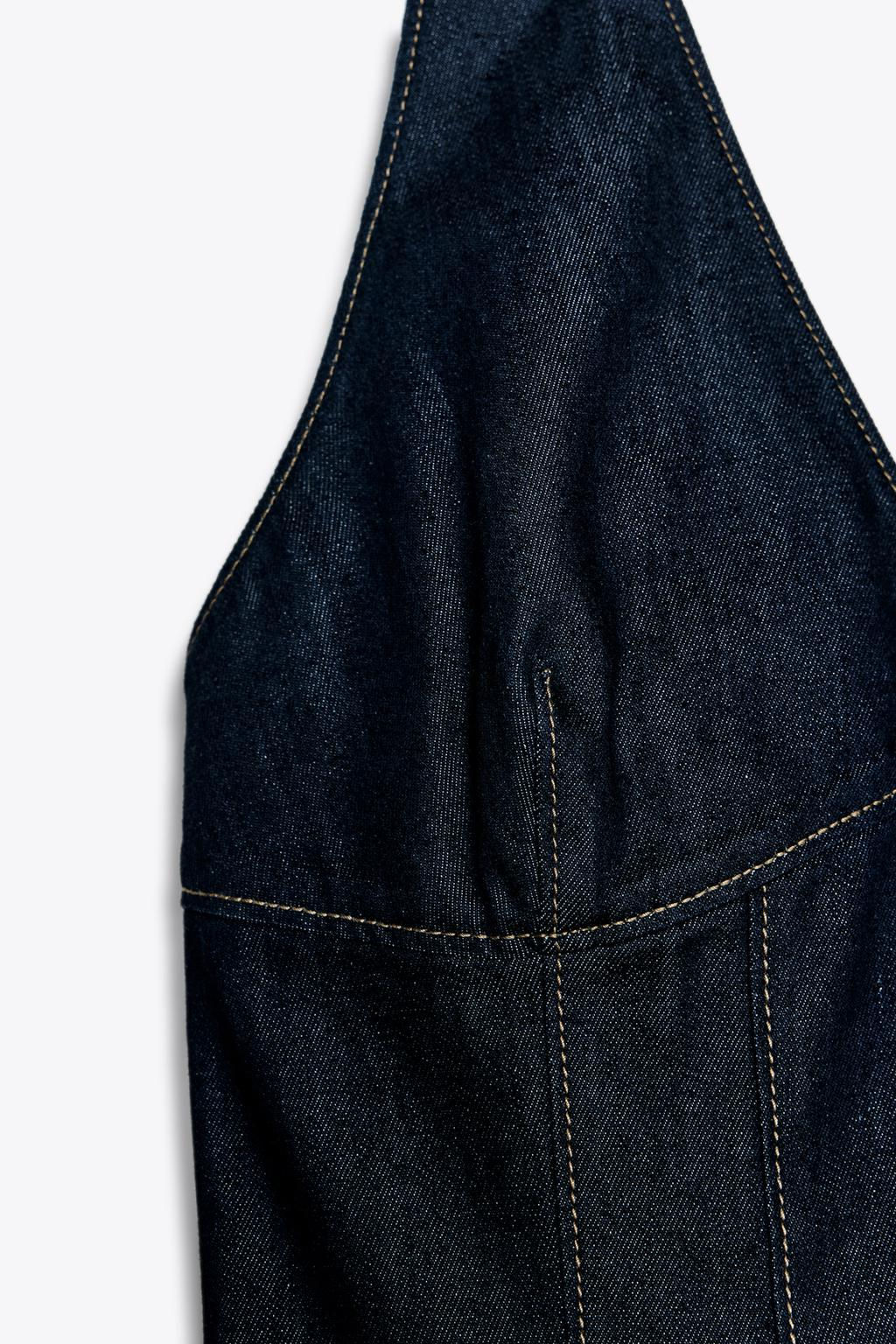 DENIM HALTER DRESS - Zara фото 8
