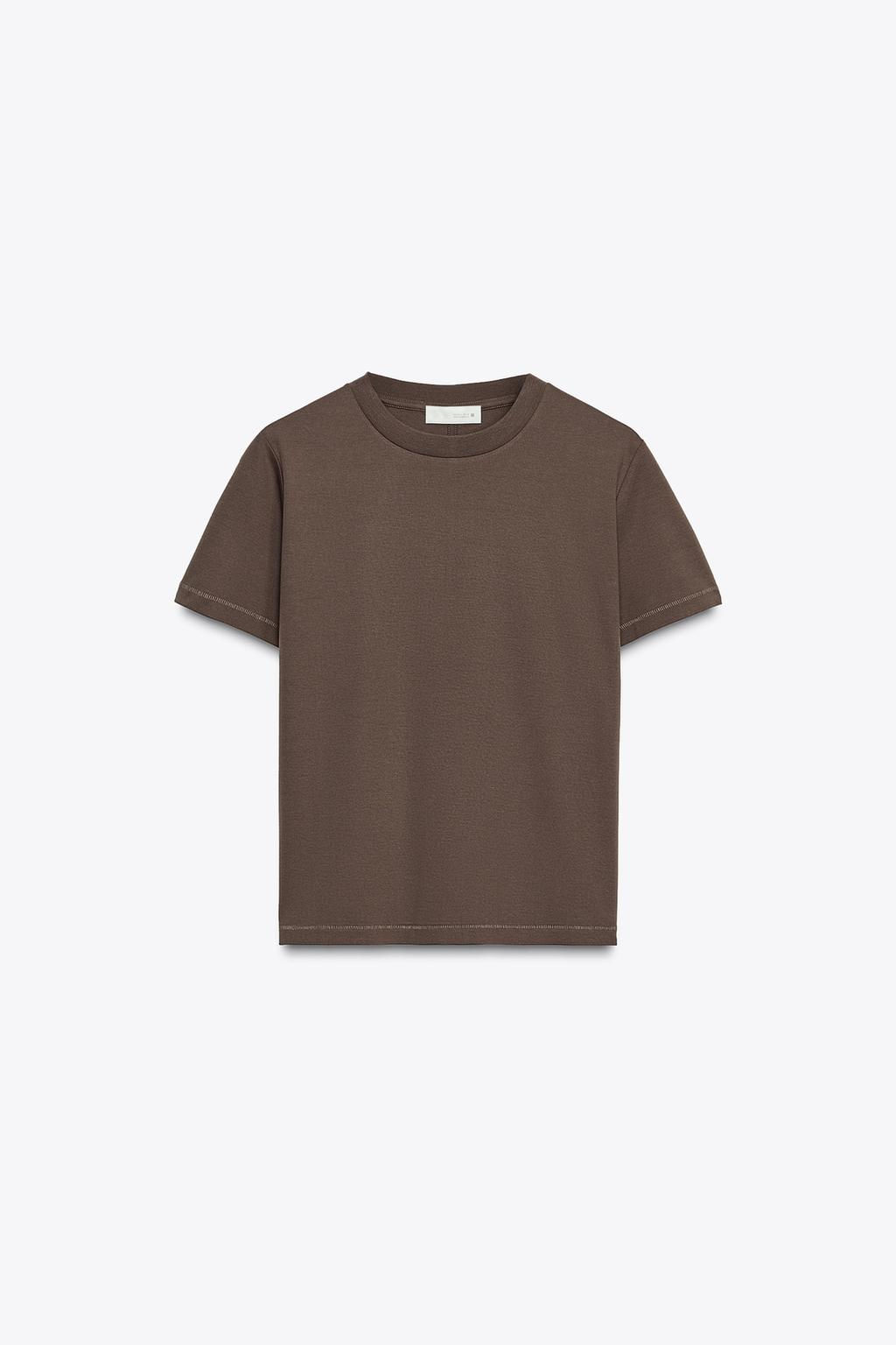 MERCERISED COTTON T-SHIRT - Zara фото 11