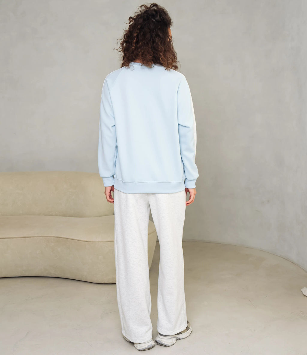 Спортивный костюм #КТ333 (4), голубой, серый меланж - Dommod фото 3