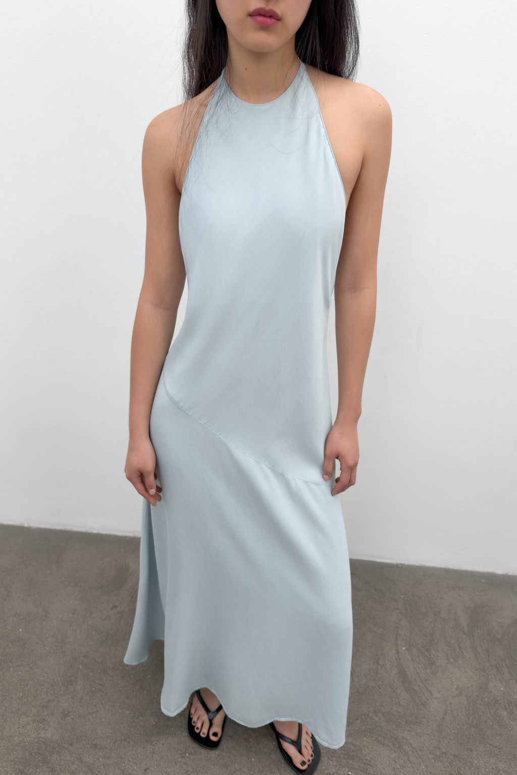 VESTIDO HALTER FLUIDO / Azul claro - Zara фото 6