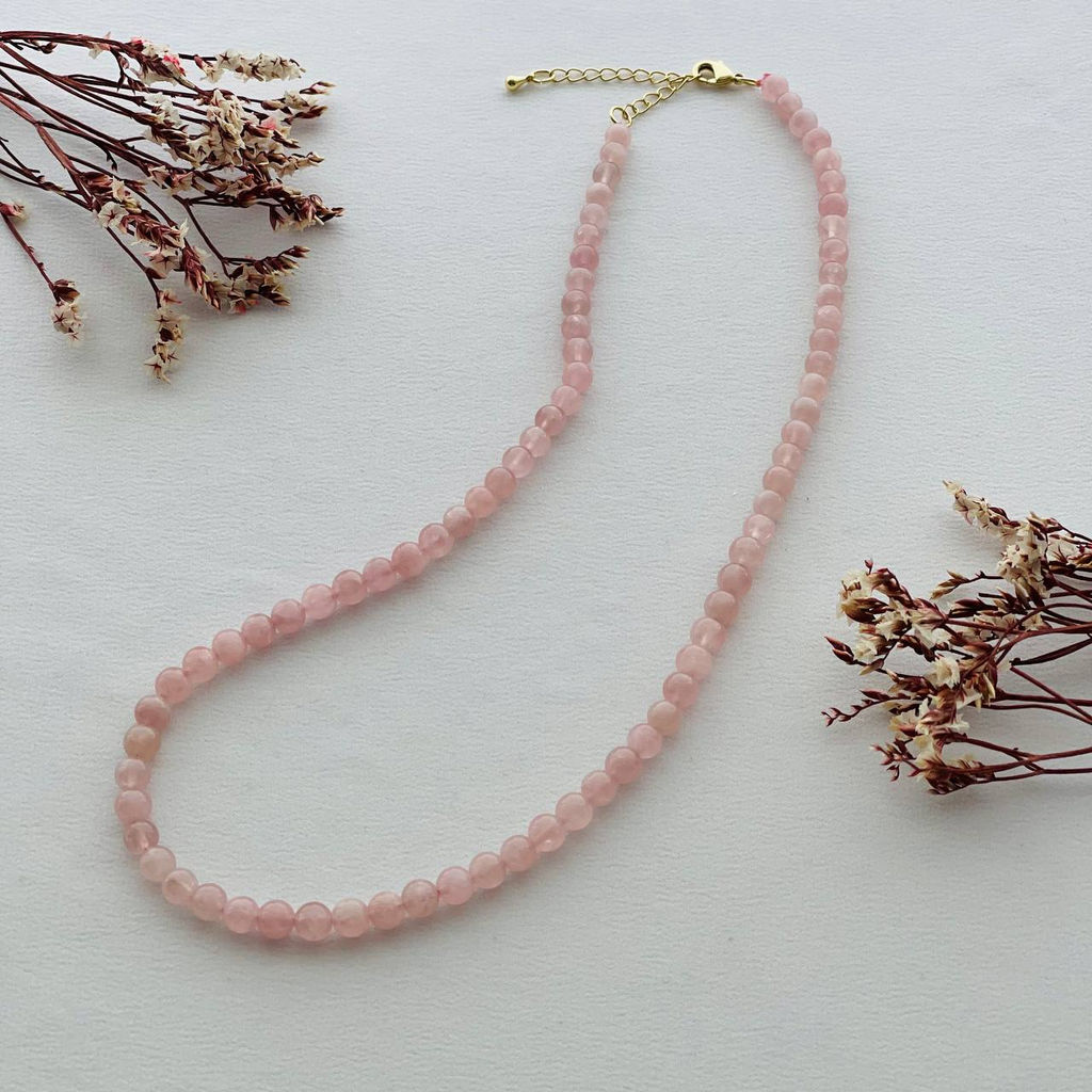 Бусы из мадагаскарского Розового кварца