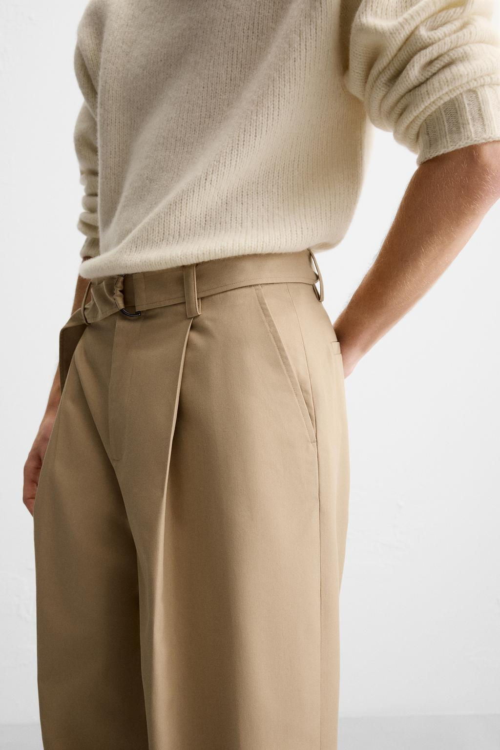 PLEATED TROUSERS WITH BELT - Zara фото 6