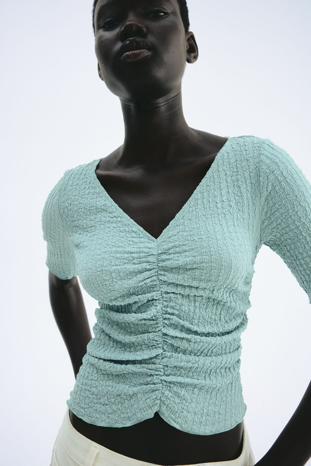 Top drapeado con textura - H&m фото 11