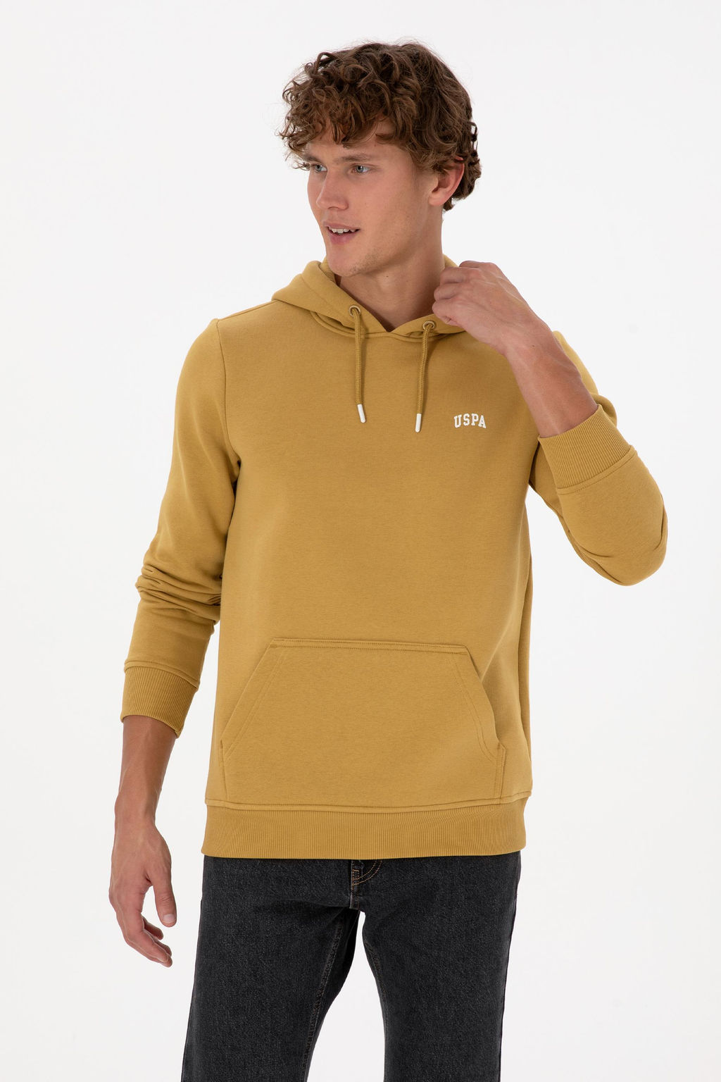 Erkek Hardal Basic Sweatshirt Sepette S_rpriz _ndirim