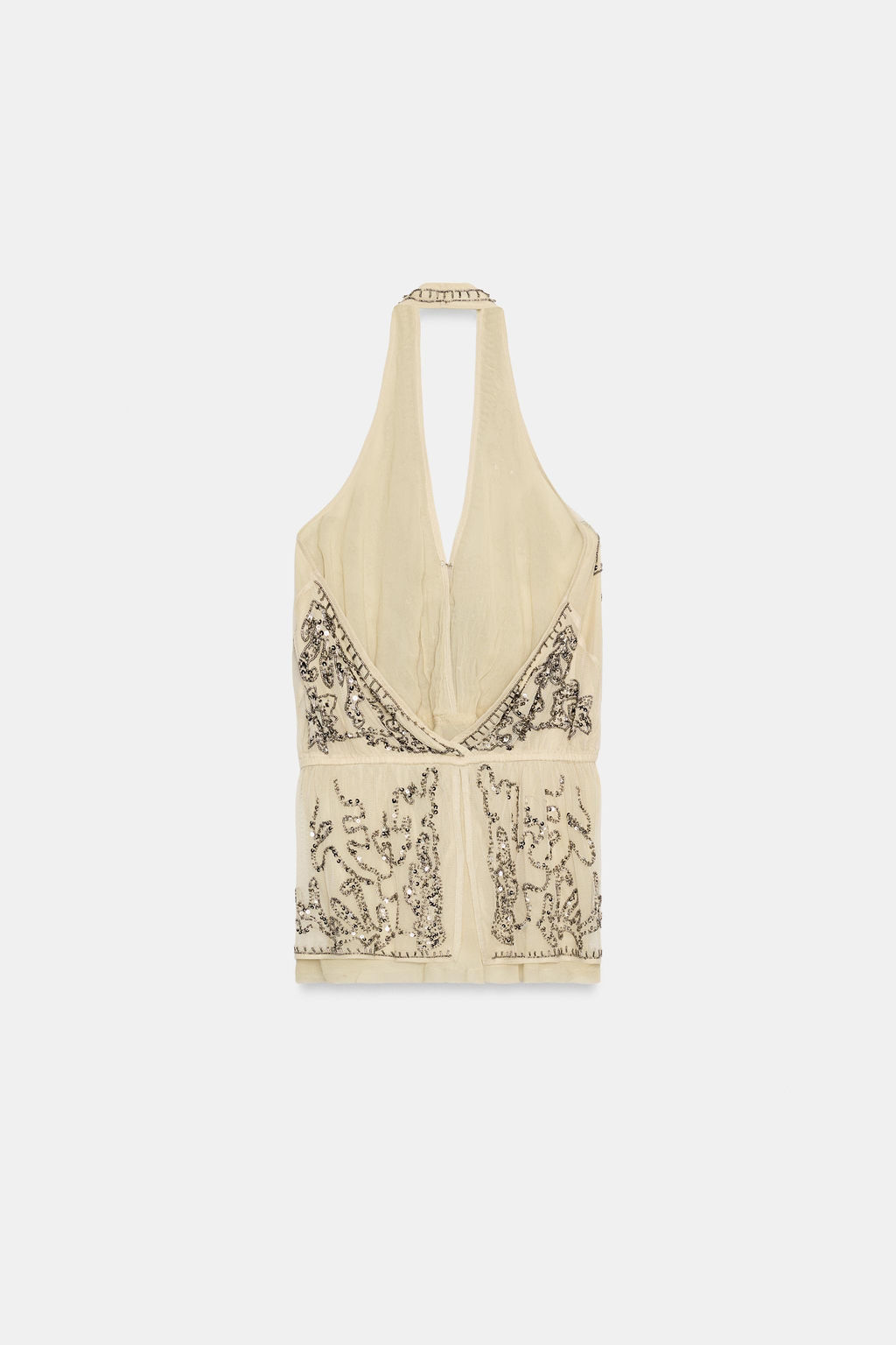 TOP HALTER BORDADOS ZW COLLECTION LIMITED EDITION / Beige