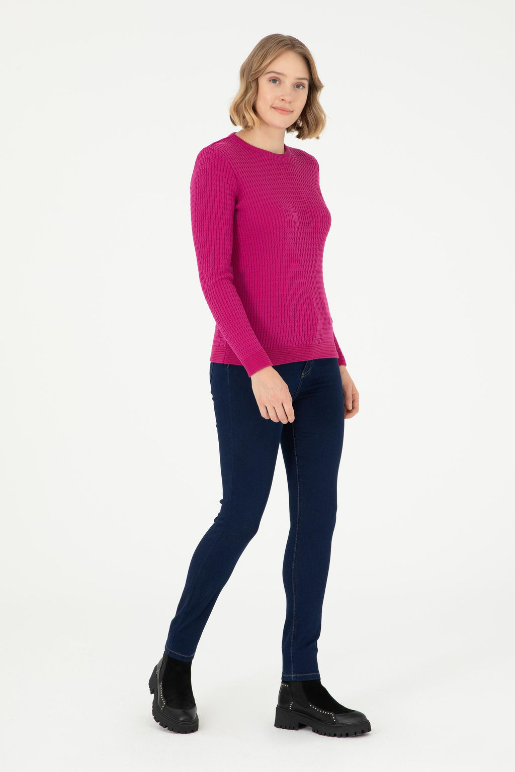 Женский базовый свитер цвета фуксии Неожиданная скидка в корзине - U.s. polo assn фото 4