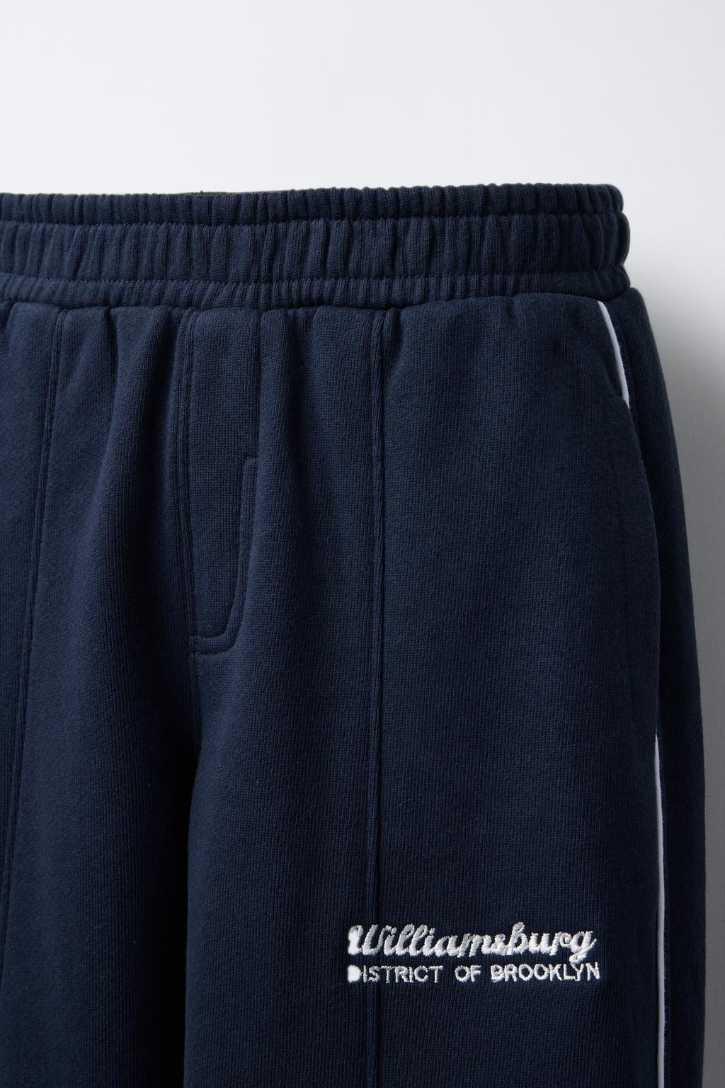 STRAIGHT-LEG PLUSH TROUSERS WITH SLOGAN - Zara фото 3