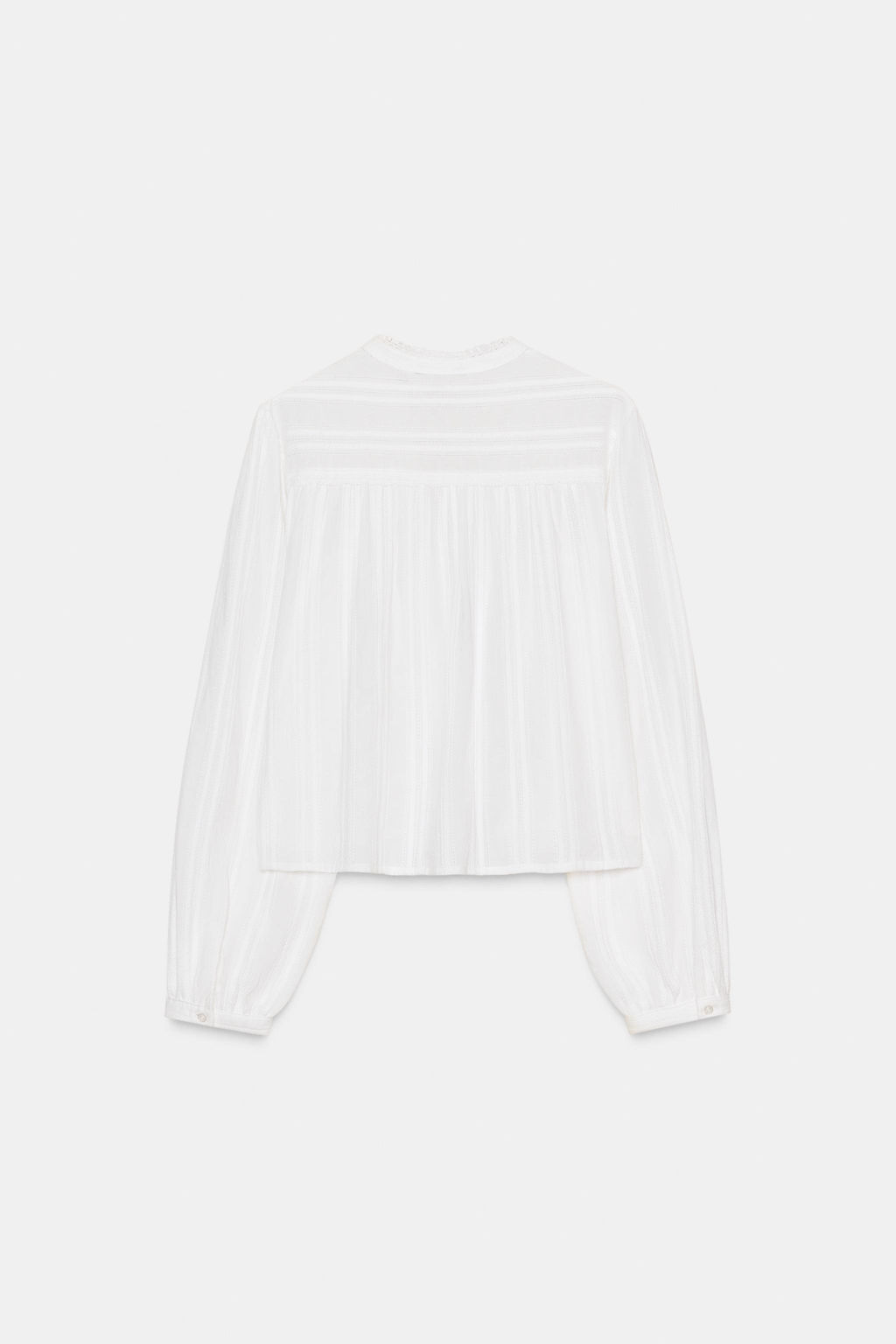 CAMISA CORTA PUNTILLA / Blanco roto - Zara фото 2