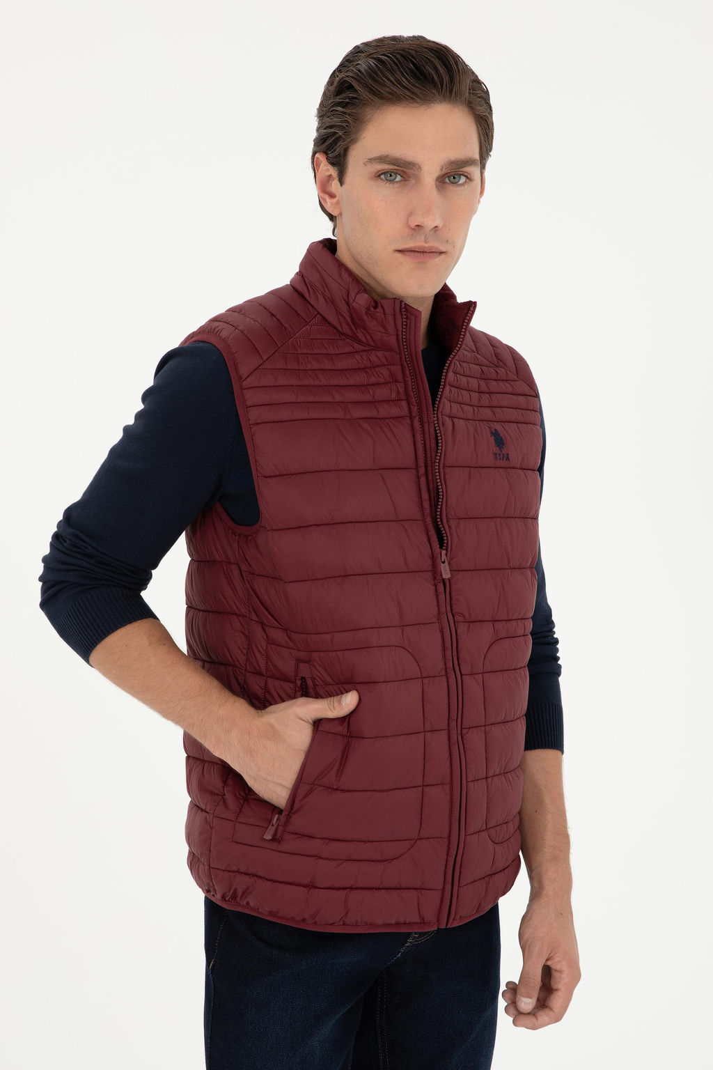 Мужской бордовый жилет - U.s. polo assn фото 10