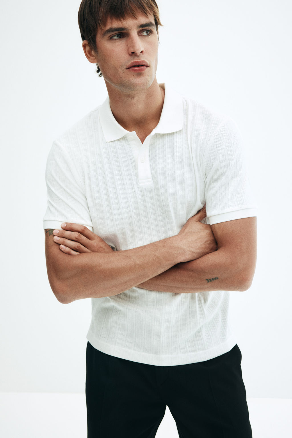 Polo en punto con textura Slim Fit - H&m фото 9