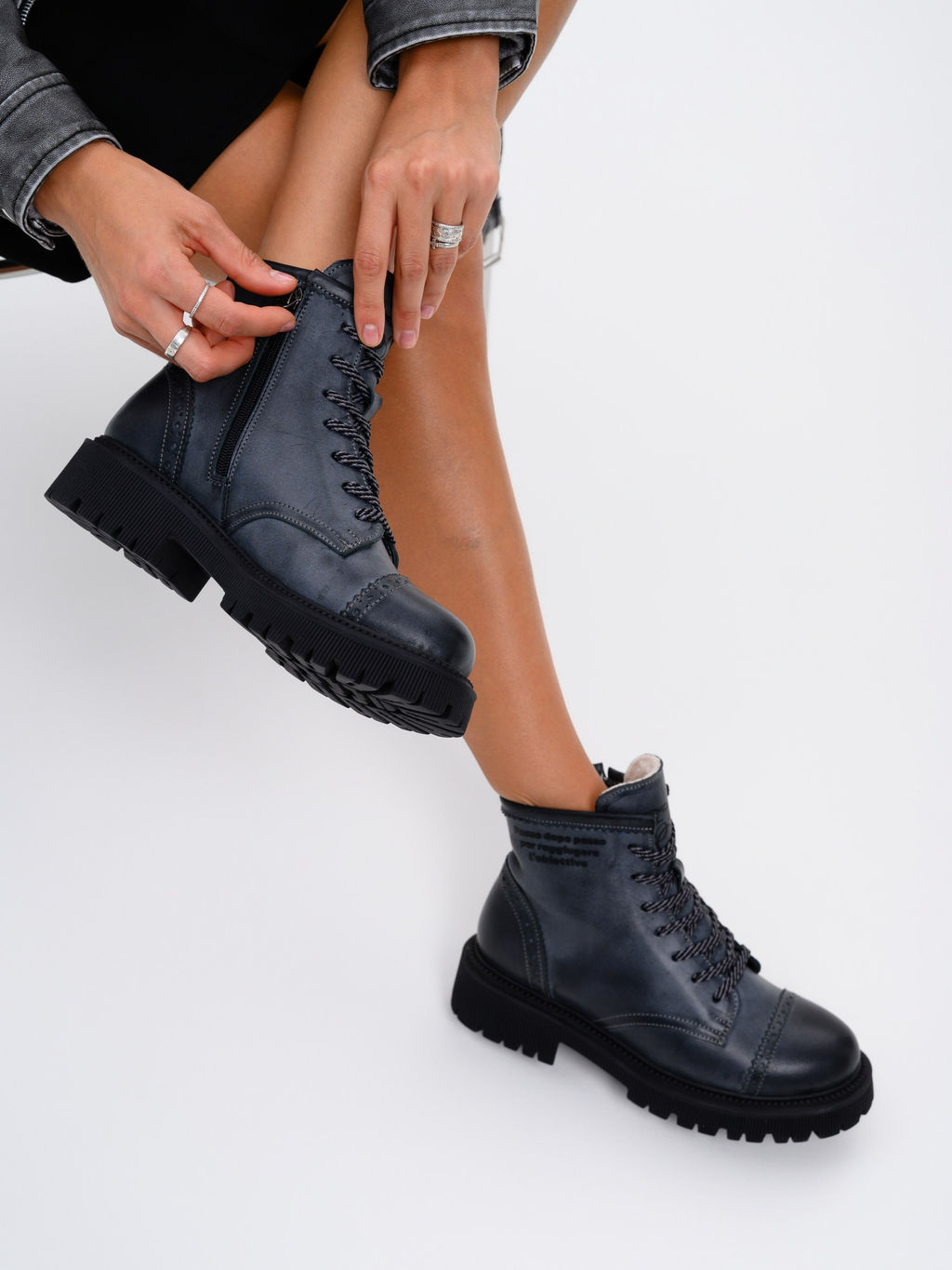 Ботинки 319.taskanabl.Вакса черная/мех