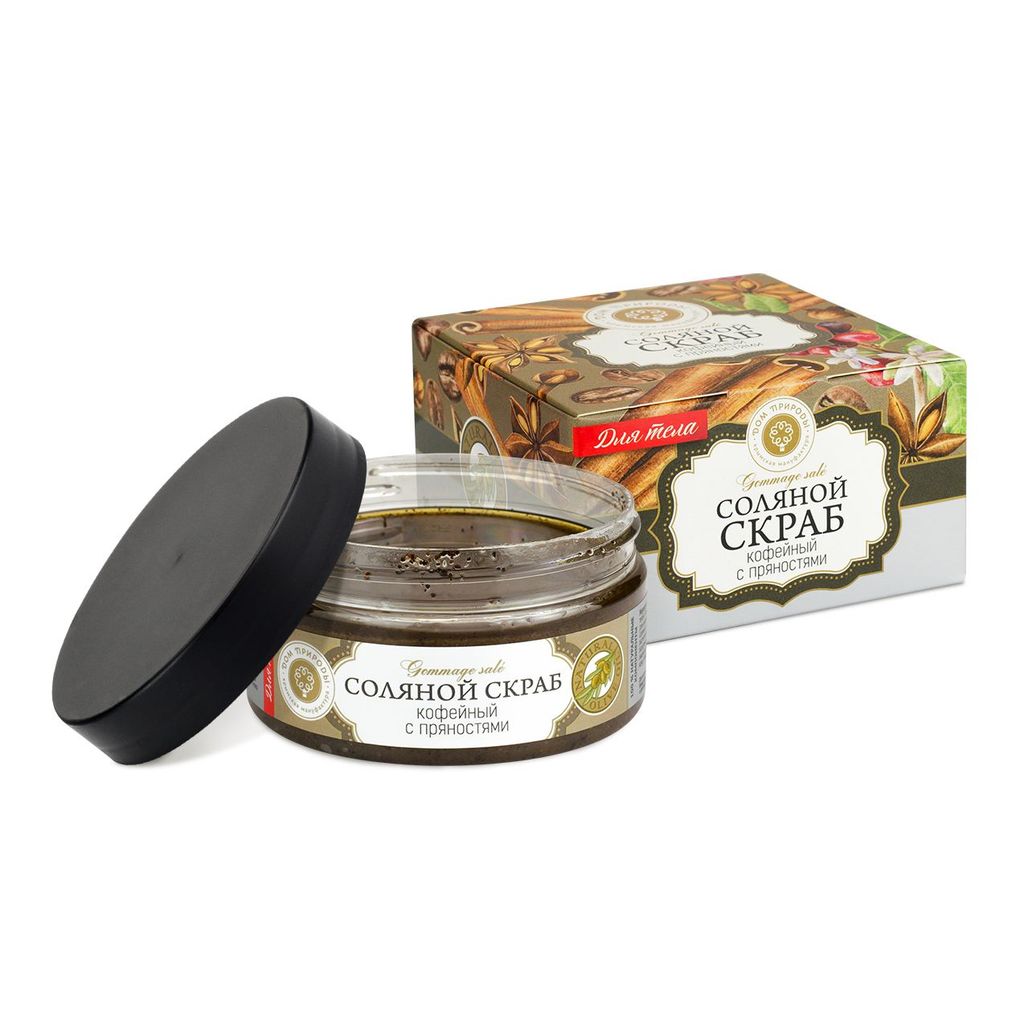 Соляной скраб КОФЕЙНЫЙ с пряностями, 300 г - Мануфактура дом природы фото 2