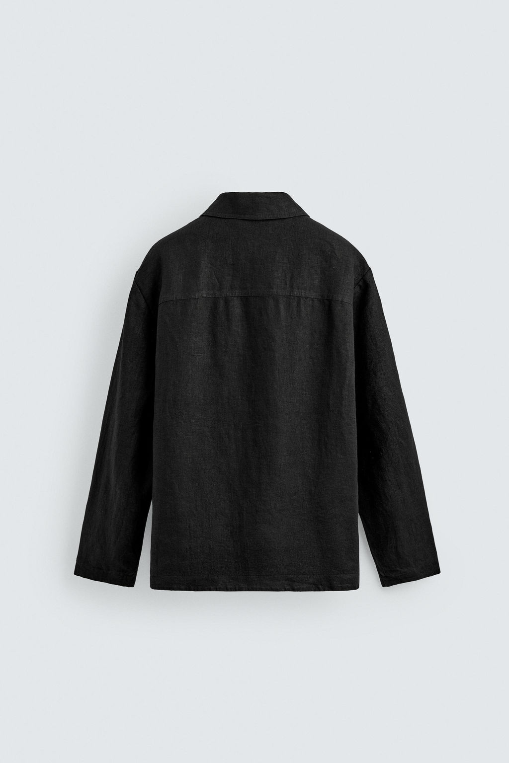 SOBRECAMISA  REGULAR FIT 100% LINO / Negro - Zara фото 8