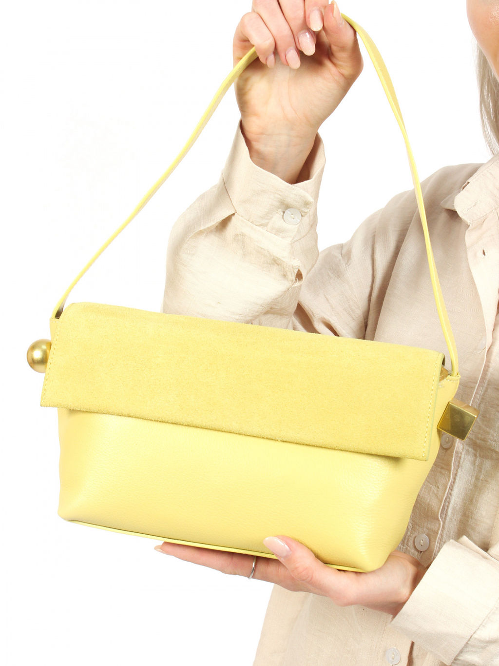 LACCOMA сумка АЛ2042-2Ф-салатовый натуральная замша хлопок  фото 7